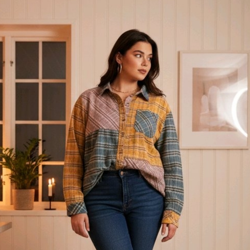 The Flannel of Many Colors: A Must-Have Color Block Umgee Large